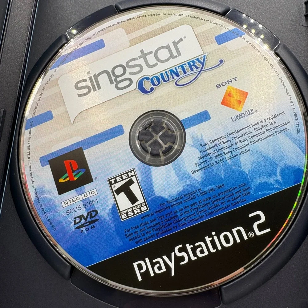 Sony SingStar Pop & Country PS2 Bundle NTSC Blue Good Karaoke Music Games